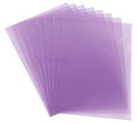 JMS WE CREATE SMILE - 200 Pcs A4 Cut Flush Plastic Folders Open Top & Side Cut Flush File Cover Sleeves Gloss & Plain 12mm L-Type Project Pockets Report File Document Storage. (Purple)