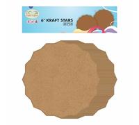 JMS we create smile - 20pcs Brown Kraft Paper Flash Stars Tags/Labels - Retail Shop/Store Price Display Tags/Labels for Sales, Promotions (Kraft, 6" (Round))