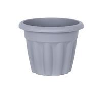 JMS we create smile 25cm Upcycled Grey Plastic Round Planters Plant Pot Lightweight & Weather Resistant Garden Planters Herb Flower Nursery Pot (1, 25cm Round Planter)