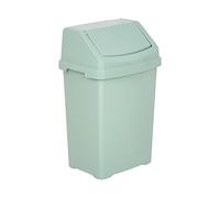 JMS we create smile 25Litre Silver Sage Plastic Swing Bin With Flip-Flap Lid Durable For Kitchen And Home Waste.