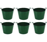 JMS we create smile - 26L Litre Robust Flexi Tubs Multipurpose Flexible Rubber Storage Container Buckets Garden Trugs Laundry Basket Polyethylene Flex Tub - Made in UK. (DARK GREEN)