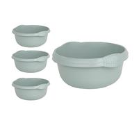 JMS we create smile 28 CM Silver Sage Washing Up Bowl Plastic Round Sink Tidy Organizer 5L Litre Bowl Basin Washbowl Mixing Bowl Dish Caddy Home Kitchen Garden Camping (5)