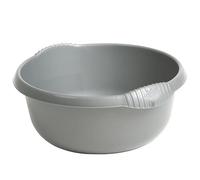 JMS we create smile 28cm Round Kitchen Washing Up Bowl Basin Mixing | Plastic Bowl (Silver/Grey)
