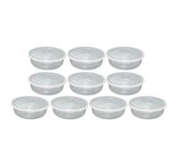 JMS we create smile 2l Litre Clear Plastic Storage Box With Airtight Lids Large Round Food Storage Containers Reusable BPA free Microwave Freezer and Dishwasher Safe Storage Tubs - Pack of 10