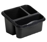 JMS we create smile 3 Compartment Plastic Sink Tidy Filter Cutlery Drainer Caddy Sponges Organiser Holder with Drainage Holes Made In UK (Sink Tidy)