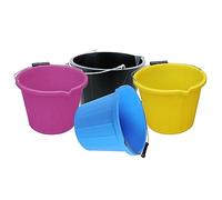 JMS we create smile 3 X 3 Gallon Bucket/Builders Bucket 14 Litre Water Mixing Storage Plastic Measuring Guide Bucket With Handle- Made in UK (Random)