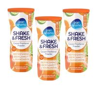 JMS we create smile 3 x Carpet Freshener Powder 500g - Long-Lasting Deodoriser for Carpets, Bins, Rooms & Upholstery - Bergamot & Mandarin Scent