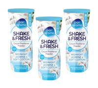 JMS we create smile 3 x Carpet Freshener Powder 500g - Long-Lasting Deodoriser for Carpets, Bins, Rooms & Upholstery - Jasmine & Cotton Scent
