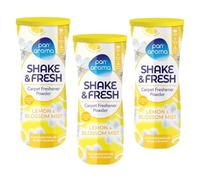 JMS we create smile 3 x Carpet Freshener Powder 500g - Long-Lasting Deodoriser for Carpets, Bins, Rooms & Upholstery - Lemon Blossom Scent