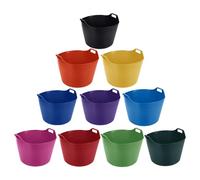 JMS we create smile 3 x Flexi Tub Garden Home Flexible Colour Storage Container Bucket Polyethylene Flex Tub - MADE IN U.K (Mix Random Colours, Extra Large - 75 Litre)
