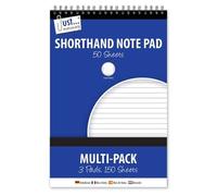 JMS we create smile 3 x Shorthand Notepads Notebook Pad Memo Pad Wired Note Lined Paper Ruled Top Wiro Spiral Bound Value Letters for School Home Office Use Note (1)