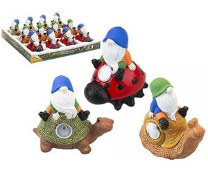 JMS we create smile - 3 x Solar Light Norms/Gonks on Animal Figure for Garden, Decking, Patio, Window Decoration -Snail, Tortoise, Ladybird Design Solar Gonk Ligh