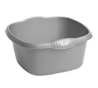 JMS we create smile 32cm Square Kitchen Washing Up Bowl Basin Mixing Plastic Bowl (Silver/Grey)