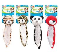 JMS we create smile 4 x Soft dog Pet Puppy Chew Play Squeaky Plush Sound Dog Toys-(each x 1)