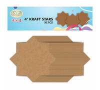 JMS we create smile - 40pcs Brown Kraft Paper Flash Stars Tags/Labels - Retail Shop/Store Price Display Tags for Sales, Promotions (Kraft, 4" (Round))