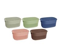JMS we create smile 4L Litre Utility Storage Baskets with Lid, Oval Storage Plastic Basket Bathroom Storage Tubs - (Random Colour)