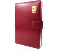 JMS we create smile 5 Year Undated Leather Look A5 Day A Page Padded Diary (Burgundy)