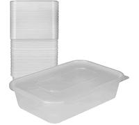 JMS we create smile 500ml Plastic Microwave Freezer Safe Food Meal Prep Takeaway Containers and Lids - Catering Grade Plastic (BPA Free) - (500 Pcs)