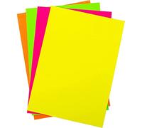 JMS we create smile - 60 x Sheets of A5 Neon Cards Assorted Colours - Fluorescent Thick 200gsm Craft Card Stock