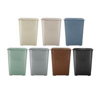 JMS we create smile 65 Litre Large Laundry Basket with Flip Lid - Knit Design Plastic Laundry Hamper Washing Basket for Linen Clothes Storage Basket Bin (Random)