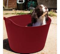 JMS we create smile 75L Extra Large Tub Trug Dog Pet Animal Water Bath Paddling Pool Tub Assorted Colours (Red)