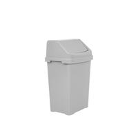 JMS we create smile 8L/25L/50L Litre Swing Lid Bin Waste Recycle Plastic Dustbins Kitchen, Home, Office, Bathroom Rubbish Trash Refused Bins (Silver/Grey, 25L)