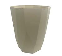JMS we create smile 8L Litre Stylish Modern Circular Waste Paper Bin Lightweight Waste Basket Garbage Can Plastic Trash Can Dustbin Kitchen Home Office Dorm Room Desk (Beige)