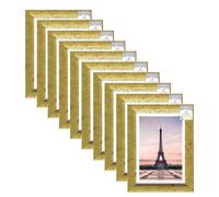 JMS we create smile A4 Picture Frame With Glass Front Gold Frame 21 x 29.7cm Certificate Photo Frame Wall Mountable or Free Standing (Pack of 10)