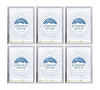 JMS we create smile A4 Silver Photo Frames - Set of 6 | Showcase Your Memories, Elevate Your Space | Modern Glass Front Picture Frames for Certificates, Photos & Wall Décor (A4)