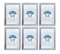 JMS we create smile A4 Silver Photo Frames - Set of 6 | Showcase Your Memories, Elevate Your Space | Modern Glass Front Picture Frames for Certificates, Photos & Wall Décor (8X10)