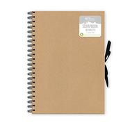 JMS we create smile- A4 Size Large Brown Kraft Scrapbook with Ribbon - Wire Bounded Photo Album (A4 Scrapbook - 40 Sheets)