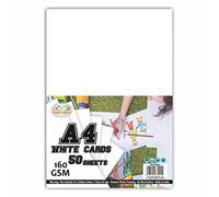JMS we create smile ( ) A4 White Cards 160+ GSM Plain White Cards Papers for Printer - Office Home Copy Printing/Drawing/Sketching Creative Art