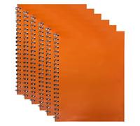 JMS we create smile - A4 Wirebound Notebooks Pack of 6 - Premium Lined Spiral Writing Pads, 140 Pages, 68 GSM Thick Paper, Durable Hardback Covers - Your Everyday Study Essential (Orange)