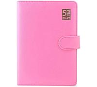 JMS we create smile - A5 Size 5 Year Undated Leather Padded Diary - Magnetic Closure (Pink, SET OF 1)