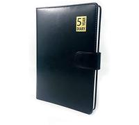 JMS we create smile - A5 Size 5 Year Undated Leatherette Padded Diary - Magnetic Closure (Black)
