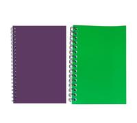 JMS we create smile A5 Spiral Notebooks 2 Pack | Bright Purple & Green