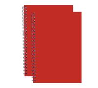 JMS we create smile A5 Spiral Notebooks 2 Pack | Twin Wire Bound (Red)