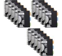 JMS we create smile A6 Spiral Project Notebook - 276 Pages (138 Sheets), 3 Subject Dividers - Ruled, Thick Paper, Portable Journal for Study, Work, Office & School Notes - Wirebound Notepad (15 Books)