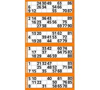 JMS we create smile Bingo Ticket Book- 6 To View Pad 480 Tickets With Big Bold Numbers Family Activity Fun Book For Night Events Parties Christmas (Orange)