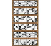 JMS we create smile Bingo Ticket Book- 6 To View Pad 480 Tickets With Big Bold Numbers Family Activity Fun Book For Night Events Parties Christmas (Brown)