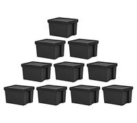 JMS we create smile - Black Bam 100% Recycled Super Strong Impact Resistant Re-Usable Storage Boxes With Lids 45 Litre 49.00 x 39.50 x 32.00 cm (10 Box)