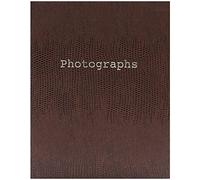 JMS we create smile Brown Snake Skin Photo Album 6 x 4 Picture Album Slip in 100 Pockets Memory Book With Front Hard Cover For Wedding Family Baby Shower Holiday Anniversary (6 x 4 (100 Pockets)