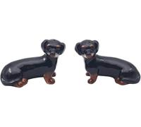 JMS we create smile Ceramic Dachshund Dogs Salt & Pepper Shaker Set for Home Kitchen Use | for Spices, Salts & Pepper Storage Kitchen Decor Accessories