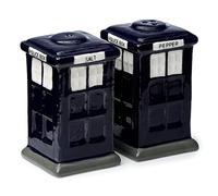 JMS we create smile - Ceramic Salt & Pepper Shakers Pots Gift Set Iconic Design for Home & Kitchen (Police Box London)