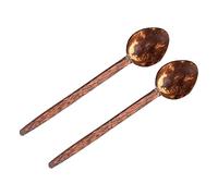 JMS we create smile - Coconut Shell Large Cooking Spoon - Eco-Friendly Handcrafted Serving Utensil, Non-Toxic, Sustainable, Durable Serving & Cooking Spoon (Set of 2)