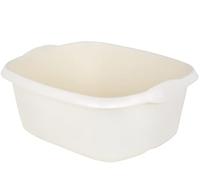 JMS we create smile Elegant Plastic Bowl Washing Up Bowl Mixing Bowl Washing Basin Bowl Sink Tidy Organiser Wash Tub Home Kitchen Outdoor Camping Caravan (Soft Cream, 39 CM Rectangular)