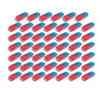 JMS We Create Smile Erasers - Bulk Pack of 48 | Non-Toxic Dust-Free Synthetic Rubber Erasers for Pencil & Ink | Smooth Clean Erasing | 36x14x10mm | Ideal for School, Office & Artists