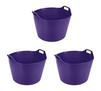 JMS we create smile Flexi Tubs Plastic 75 Litre Multi Purpose Horse Feed Stable Trug Flexi Tub Heavy Duty Home Garden Flexible Storage Container Bucket - Purple (3)