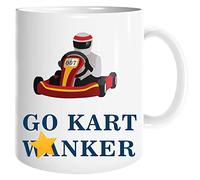 JMS we create smile Funny Rude Gift Ceramic Novelty Coffee or Tea Mug in White Cute/Sweet/Awesome Theme Printed on Each Side Drinking Cups (Go Kart)