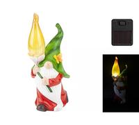 JMS we create smile - Garden GONK/Garden Ornaments, Gonks with Solar Lantern, Waterproof Resin Gonk Ornaments Gardens Decoration, Gifts for Mothers Day, Indoor Outdoor (SOLAR GONK WITH FLAME)